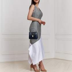 Bvlgari Navy Blue Karung Serpenti Forever Flap Top Handle Bag