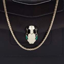 Bvlgari Black Leather Small Serpenti Forever Shoulder Bag