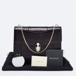 Bvlgari Black Leather Small Serpenti Forever Shoulder Bag