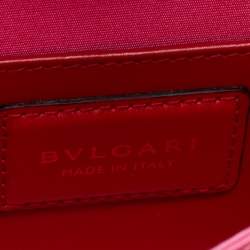 Pre Owned Bvlgari Red Leather Serpenti Forever Top Handle Bag