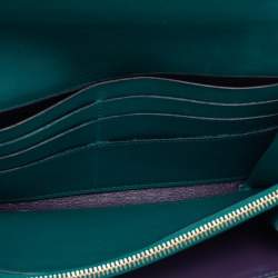 Pre Owned Bvlgari Green Leather Serpenti Forever Continental Wallet