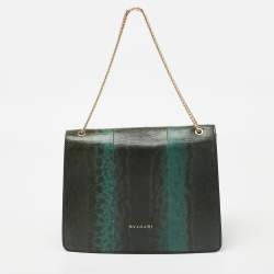 Bvlgari Green Karung Large Serpenti Forever Shoulder Bag