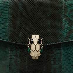 Bvlgari Green Karung Large Serpenti Forever Shoulder Bag