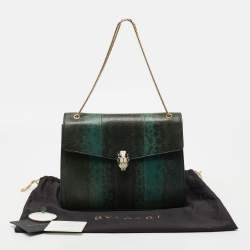 Bvlgari Green Karung Large Serpenti Forever Shoulder Bag