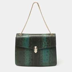 Bvlgari Green Karung Large Serpenti Forever Shoulder Bag