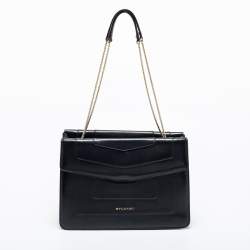 مملوكة مسبقًا حقيبة كتف بلغاري قلاب مزدوج Serpenti Forever جلد خضراء