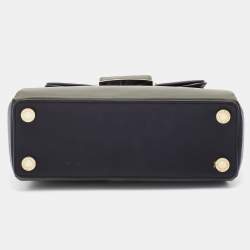 Bvlgari Green/Black Leather Medium Serpenti Viper Top Handle Bag