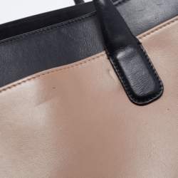 Pre Owned Bvlgari Beige/Black Leather Alba Tote 