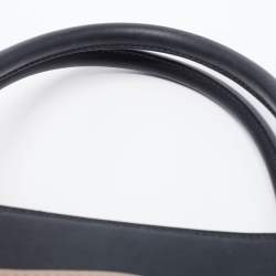 Pre Owned Bvlgari Beige/Black Leather Alba Tote 