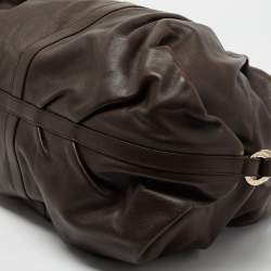 Pre Owned Bvlgari Dark Brown Leather Chandra Hobo