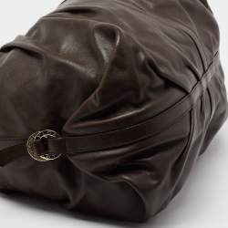 Pre Owned Bvlgari Dark Brown Leather Chandra Hobo