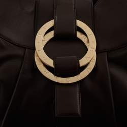 Pre Owned Bvlgari Dark Brown Leather Chandra Hobo