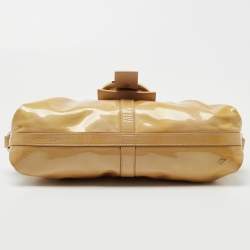Bvlgari Beige Patent Leather Chandra Shoulder Bag