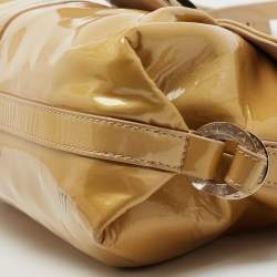 Bvlgari Beige Patent Leather Chandra Shoulder Bag