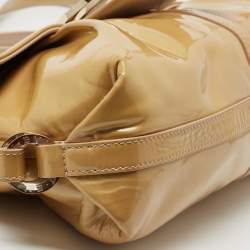 Bvlgari Beige Patent Leather Chandra Shoulder Bag