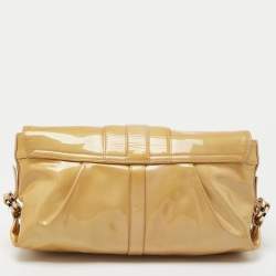 Bvlgari Beige Patent Leather Chandra Shoulder Bag