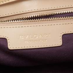 Bvlgari Beige Patent Leather Chandra Shoulder Bag