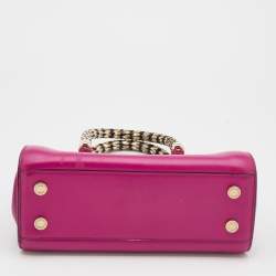Pre Owned Bvlgari Pink Leather Serpenti Tote
