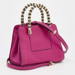 Pre Owned Bvlgari Pink Leather Serpenti Tote