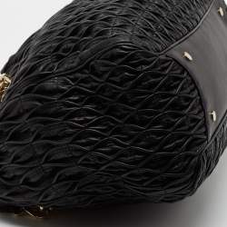 Pre Owned Bvlgari Black Quilted Leather Monete Tote