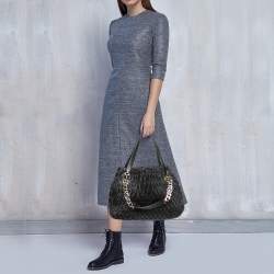 Pre Owned Bvlgari Black Quilted Leather Monete Tote