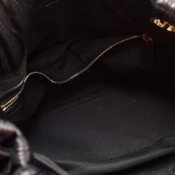 Pre Owned Bvlgari Black Quilted Leather Monete Tote