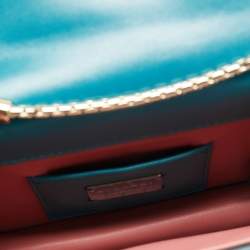 مملوكة مسبقًا Bvlgari Turquoise Leather Pop Heart Serpenti Forever Shoulder Bag