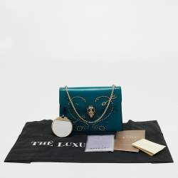مملوكة مسبقًا Bvlgari Turquoise Leather Pop Heart Serpenti Forever Shoulder Bag