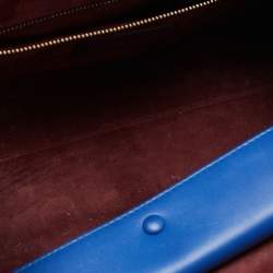 Bvlgari Blue Leather Small Serpenti Scaglie Flap Top Handle Bag