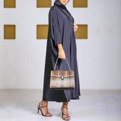 Pre Owned Bvlgari Brown Karung Leather Medium Serpenti Forever Shoulder Bag