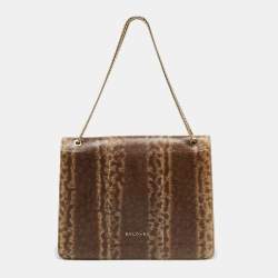 Pre Owned Bvlgari Brown Karung Leather Medium Serpenti Forever Shoulder Bag