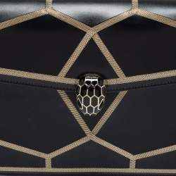 مملوكة مسبقًا Bvlgari Black Leather Serpenti Forever Chain Frame Shoulder Bag