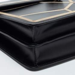 مملوكة مسبقًا Bvlgari Black Leather Serpenti Forever Chain Frame Shoulder Bag