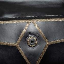 مملوكة مسبقًا Bvlgari Black Leather Serpenti Forever Chain Frame Shoulder Bag