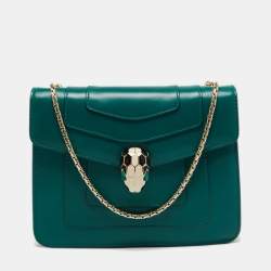 Bvlgari Green Leather Small Serpenti Forever Shoulder Bag