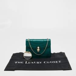 Bvlgari Green Leather Small Serpenti Forever Shoulder Bag