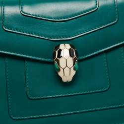 Bvlgari Green Leather Small Serpenti Forever Shoulder Bag