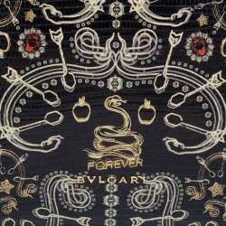 Bvlgari Black Lizard Medium Serpenti Flap Shoulder Bag