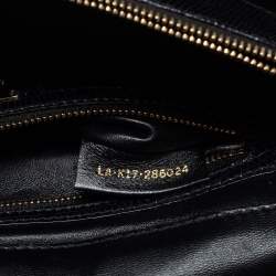 Bvlgari Black Lizard Medium Serpenti Flap Shoulder Bag
