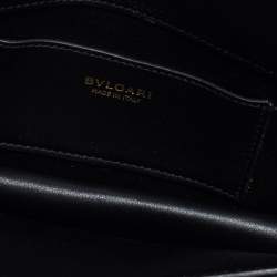 Bvlgari Black Leather Flap Crossbody Bag