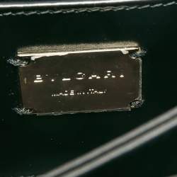 Pre Owned Bvlgari Black Million Chain Motif Leather Serpenti Forever Top Handle Bag