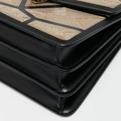 Pre Owned Bvlgari Black Million Chain Motif Leather Serpenti Forever Top Handle Bag