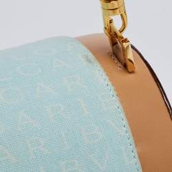 مملوكة مسبقًا Bvlgari Brown/Light Beige Logo Mania Canvas and Leather Cylinder Bag