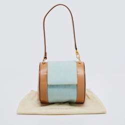 مملوكة مسبقًا Bvlgari Brown/Light Beige Logo Mania Canvas and Leather Cylinder Bag