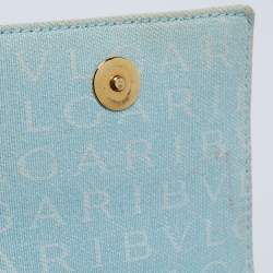 مملوكة مسبقًا Bvlgari Brown/Light Beige Logo Mania Canvas and Leather Cylinder Bag