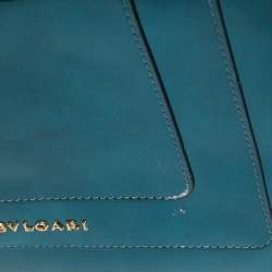 Pre Owned Bvlgari Green Patent Leather Medium Serpenti Forever Flap Shoulder Bag