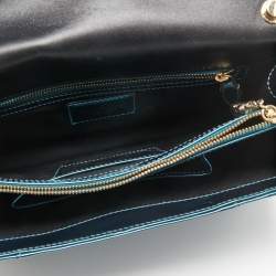 Pre Owned Bvlgari Green Patent Leather Medium Serpenti Forever Flap Shoulder Bag