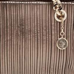 Pre Owned Bvlgari Metallic Leather Monte Chain Shopper Tote