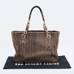 Pre Owned Bvlgari Metallic Leather Monte Chain Shopper Tote