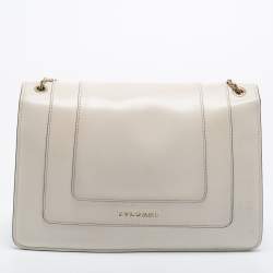 Bvlgari Off White Leather Medium Serpenti Forever Shoulder Bag
